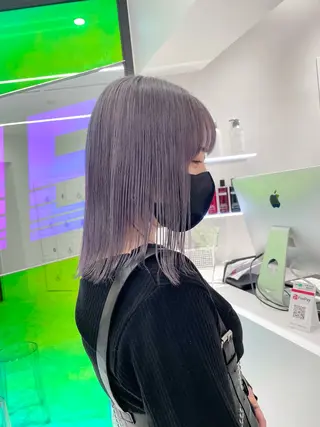 ミディアム カラー 🤍💕ブリーチカラ ーAyaka💕🤍のヘアスタイル
