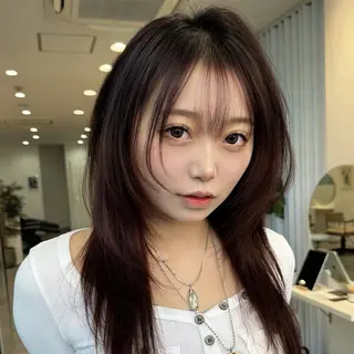 ロング 韓国レイヤー/透明感 /髪質改善/アジキのヘアスタイル