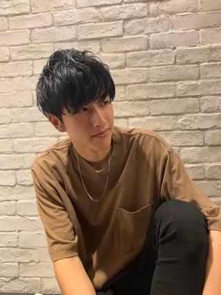 ミディアム メンズ まろやかカラー🤎 みなとまほのヘアスタイル