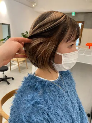 ショート カラー 心斎橋/デザインカラ ー/海外風/ナツミのヘアスタイル