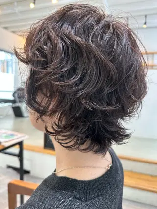ミディアム カラー パーマ メンズ マンツーマンサロン 髪質改善⭐︎代官山のヘアスタイル