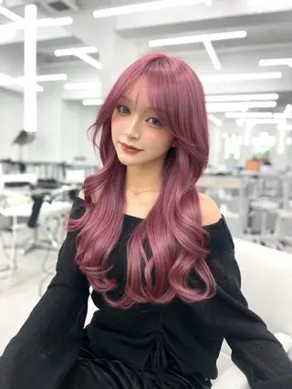 ロング カラー 透明感カラー✨🩵 韓国ヘアkanatoのヘアスタイル