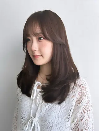 セミロング カラー risako🇰🇷 韓国ヘア/レイヤーのヘアスタイル