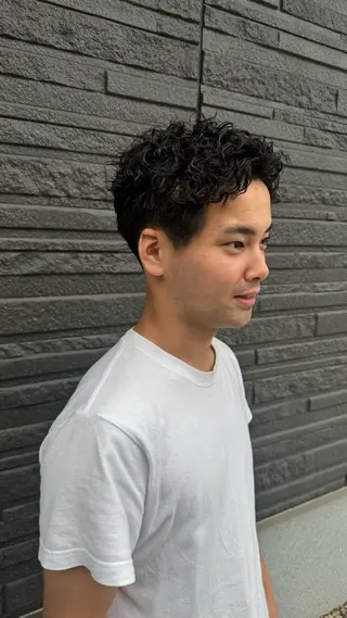 ショート パーマ ヘアアレンジ メンズ mid-c アシスタントひさとのヘアスタイル