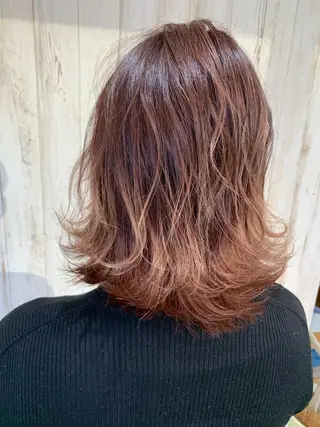ミディアム カラー 心斎橋韓国ボブ 好原良真のヘアスタイル