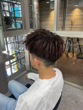 ショート カラー パーマ ヘアアレンジ メンズ キッズ ネイル マツエク・マツパ アイブロウ 🔥漢髪特化メンズ マネージャーYUKIのヘアスタイル