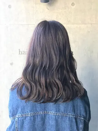 セミロング カラー ヘアアレンジ 🫧柔色/トレンド カラー/川辺晴加のヘアスタイル