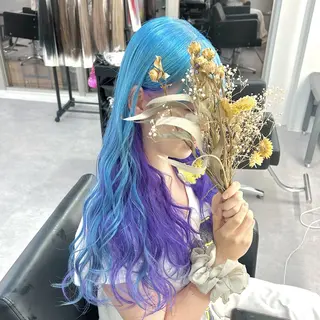 ロング カラー ブリーチ&エクステ 🥀ケアカラー特化のヘアスタイル