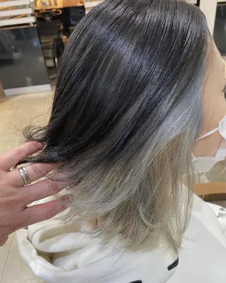 ミディアム カラー パーマ ヘアアレンジ 烏山 達也のヘアスタイル