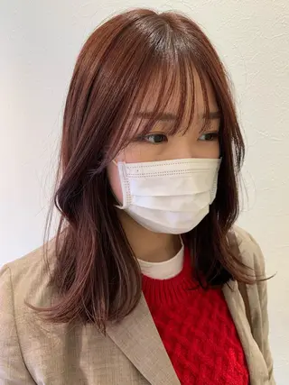 ミディアム カラー hub hair レイヤー/透明感のヘアスタイル