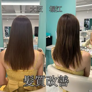 セミロング 髪質改善/縮毛矯正 心斎橋/池本有宏のヘアスタイル
