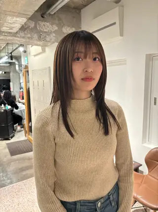 セミロング レディースモデル カット/中川翔太のヘアスタイル