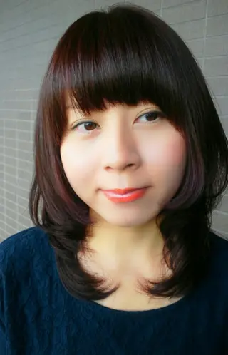 セミロング カラー パーマ yukari 艶髪ヘアのヘアスタイル