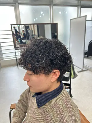 パーマ メンズ カズキ🌼曲がる 縮毛矯正のヘアスタイル