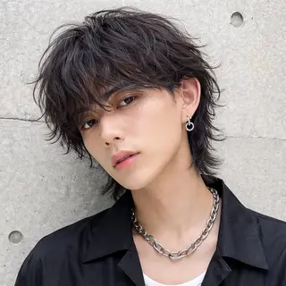 メンズ シャドウ/フェザー ニュアンスヘアメンズのヘアスタイル