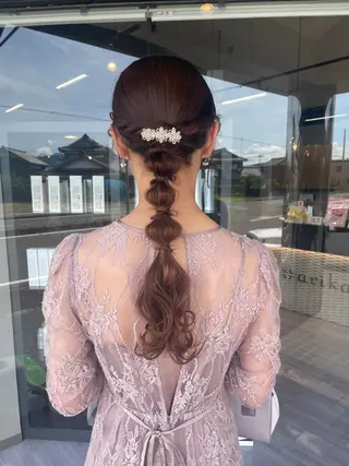 ロング ヘアアレンジ マキノ キョウカのヘアスタイル