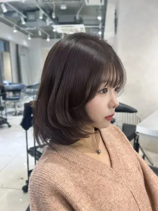 ミディアム カラー 韓国レイヤー×モテ髪 /MITSUKI🤍のヘアスタイル