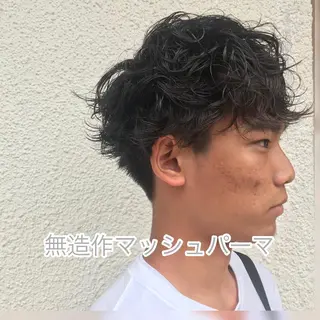ショート カラー パーマ メンズ ニュアンスパーマ/ レイヤー/茶屋町のヘアスタイル