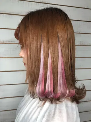 ミディアム カラー 🧡艶髪ちゅるん髪 🫧🧡YUKI❄️のヘアスタイル