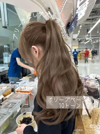 ロング カラー 透明感カラー✨🩵 韓国ヘアkanatoのヘアスタイル