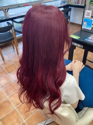 ロング カラー ヘアアレンジ 縮毛矯正/ /関内/あべももこのヘアスタイル