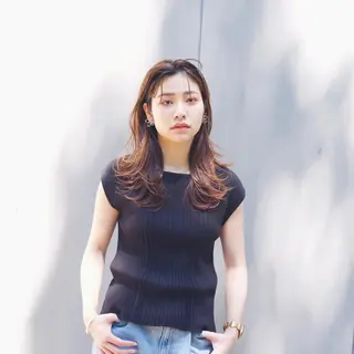 セミロング hoNua. 栄/透明感カラーのヘアスタイル