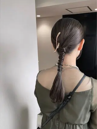 セミロング ヘアアレンジ 松井那津子 /ハイライトブリーチのヘアスタイル