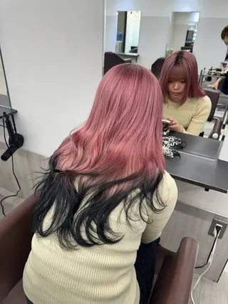 ミディアム カラー 天神大名/ブリーチ 鶴岡和幸/ハイトーンのヘアスタイル