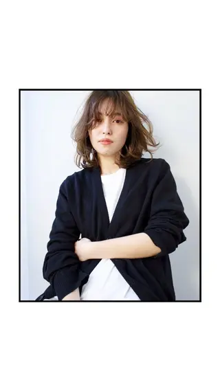 ミディアム カラー パーマ 中顔面短縮ｘ髪質改善 絹髪をつくる人｜大橋のヘアスタイル