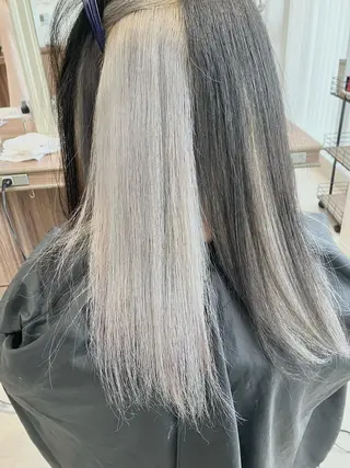 ロング カラー 雅/ダブルカラー/ 白髪ぼかしハイライトのヘアスタイル