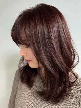 セミロング 🪞艶カラー/ボブ/ 矯正/高橋亜実🪞のヘアスタイル