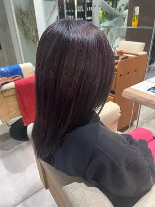 セミロング カラー 門石 一栞のヘアスタイル