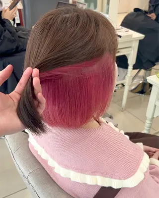 ミディアム カラー 大竹里旺/belle /インナーカラーのヘアスタイル