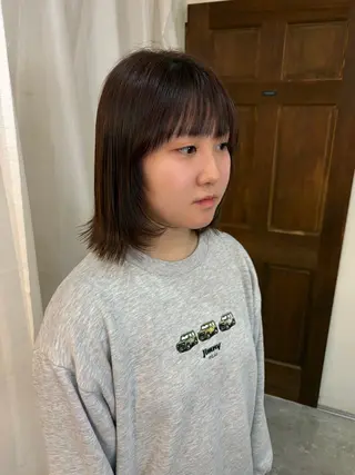 ミディアム 顔周りカット ピンク カラー🩰りりのヘアスタイル