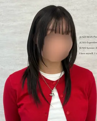 ロング 韓国リアルハッシュ レイヤーカットのヘアスタイル