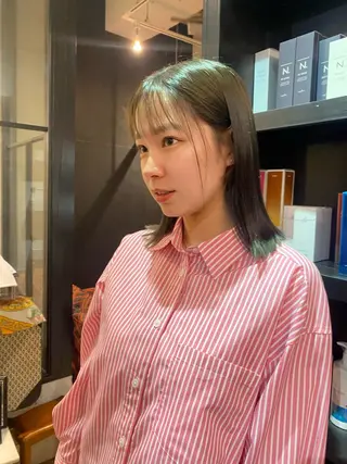 ミディアム 原田 梓未のヘアスタイル