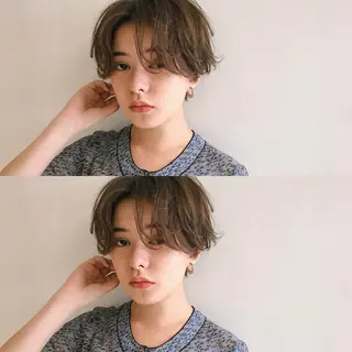 ショート カラー パーマ ヘアアレンジ 松田 亮葉のヘアスタイル