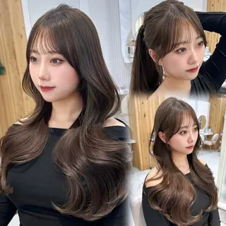 セミロング カラー 🇰🇷韓国風くびれ ヘア🇰🇷中村優大のヘアスタイル
