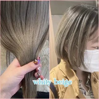 ミディアム カラー ヘアアレンジ オリーブ透明感カラー 表参道/MIKUのヘアスタイル