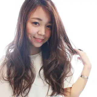 セミロング カラー パーマ tuuli トゥーリのヘアスタイル