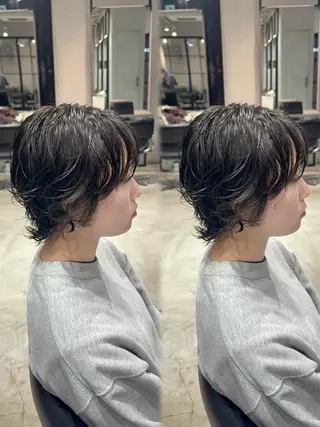 ショート あんな🦋レイヤー カット/透明感カラーのヘアスタイル