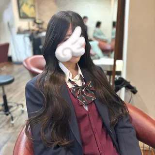 ロング レイヤー/ハッシュカ ット/顔周り/フウカのヘアスタイル