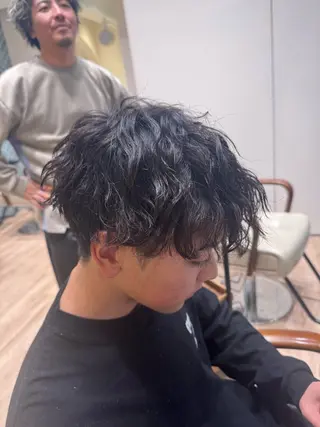 パーマ メンズ 河添 麗菜のヘアスタイル
