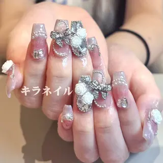 ネイル 🎀kira 長さだし💗モチ最高のネイルデザイン