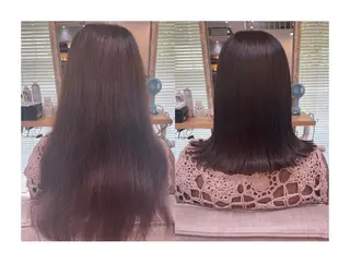 ミディアム レイヤーカット・ 縮毛矯正 星野のヘアスタイル