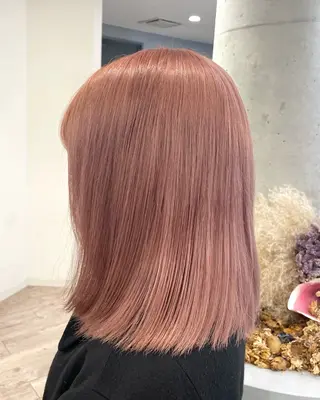 セミロング ♡似合わせハイトーン ♡maiのヘアスタイル