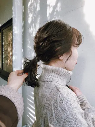 ミディアム ヘアアレンジ 砂原 ひよりのヘアスタイル