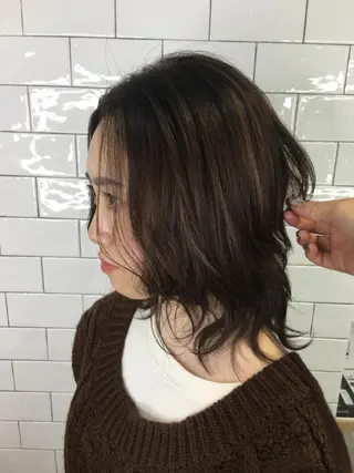 ミディアム カラー もり まりものヘアスタイル