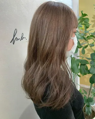 セミロング カラー hub hair レイヤー/透明感のヘアスタイル