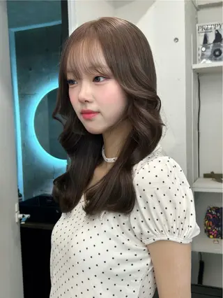 セミロング カラー 💍モテる艶髪 透明感カラー💖のヘアスタイル